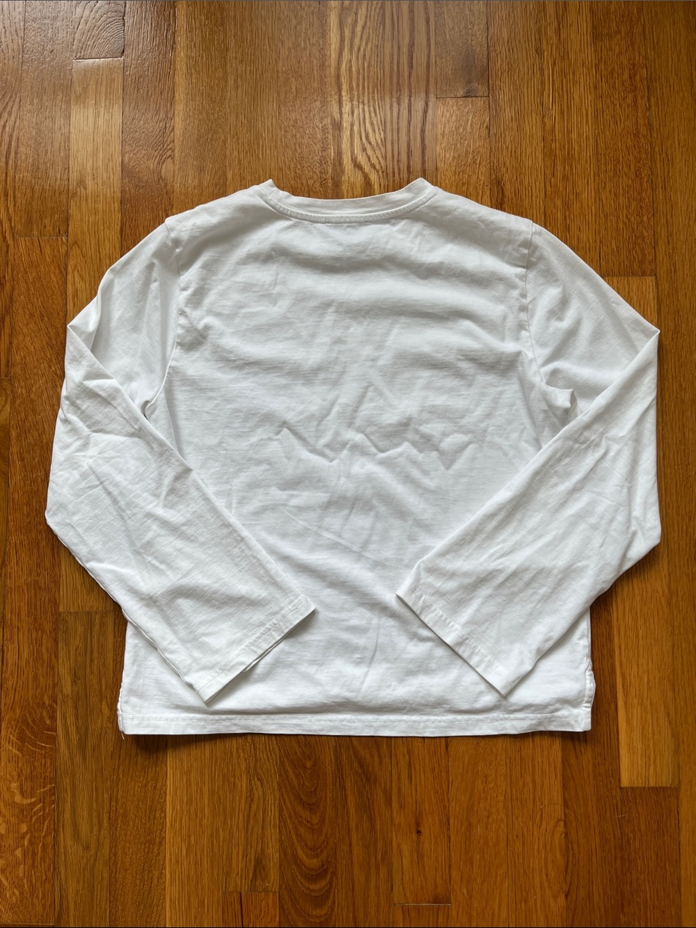 J Crew White Long Sleeve Tee - Picture 6 of 7